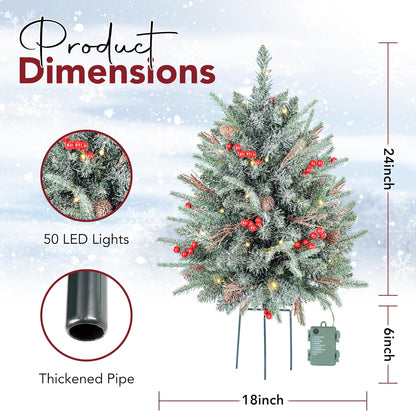 Premium Prelit Flocked Christmas Style Holiday Decor Display