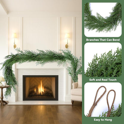 Lifelike Artificial Cedar Garland Real Holiday Decor Series