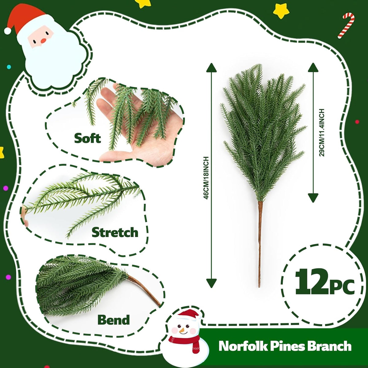 Classic Real Touch Norfolk Pine Holiday Decor Accent
