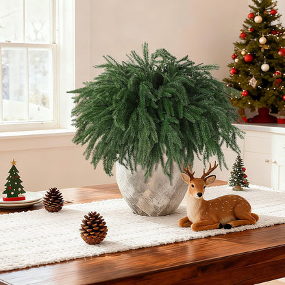 Seasonal Real Touch Artificial Norfolk Holiday Decor Arrangement