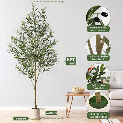 Botanical Artificial Olive Trunk Silk Home Decor Series