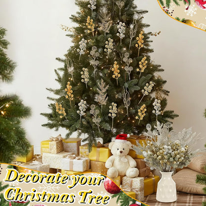 Sophisticated Gold Berry Picks Pine Holiday Decor Accent