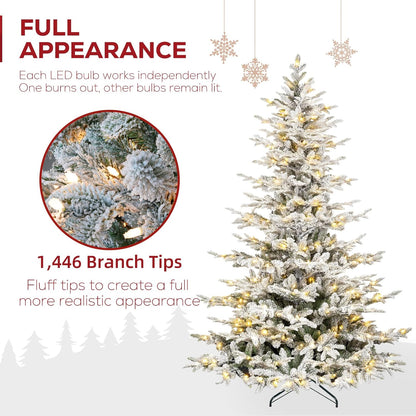Vibrant Prelit Flocked Warm Artificial Holiday Decor Statement
