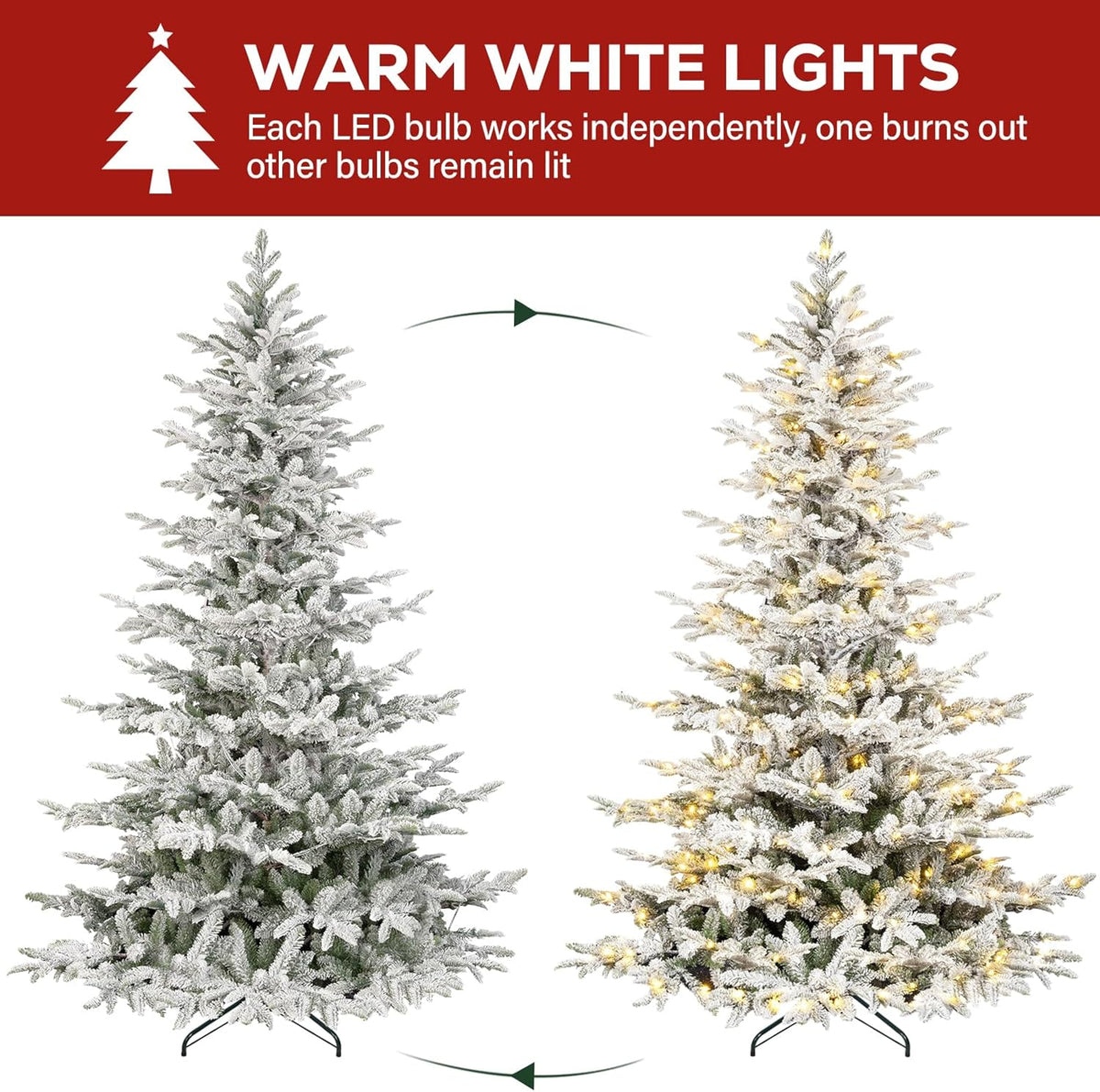 Vibrant Prelit Flocked Warm Artificial Holiday Decor Statement