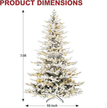 Vibrant Prelit Flocked Warm Artificial Holiday Decor Statement