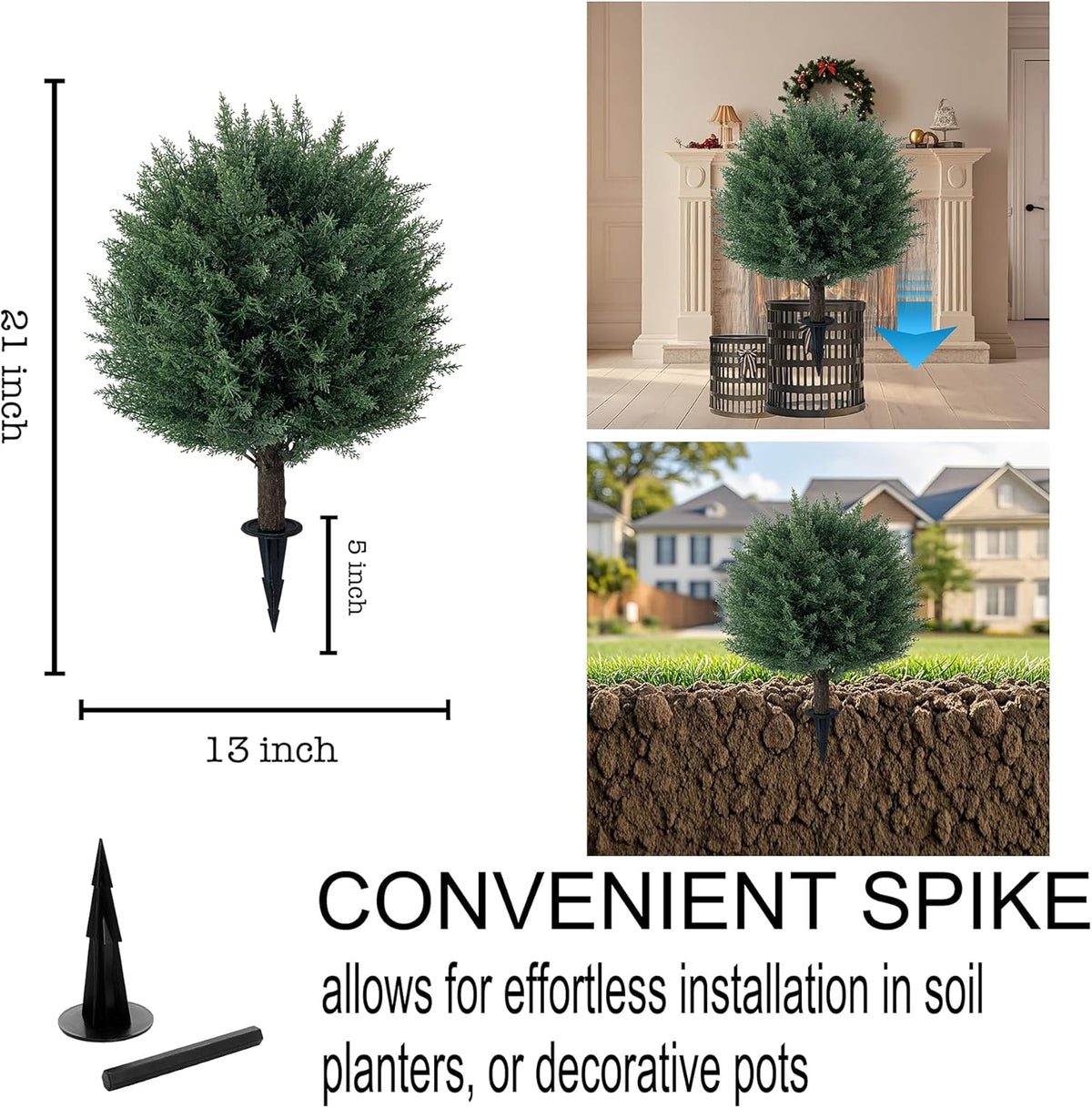 Artisan Artificial Cedar Topiary Ball Home Decor Set