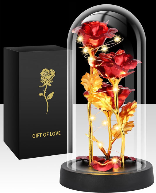 Seasonal Light Eternal Rose Glass Home Decor Display