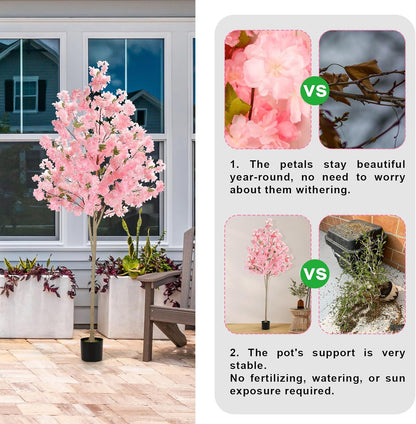 Stylish Artificial Cherry Blossom Pink Home Decor Kit