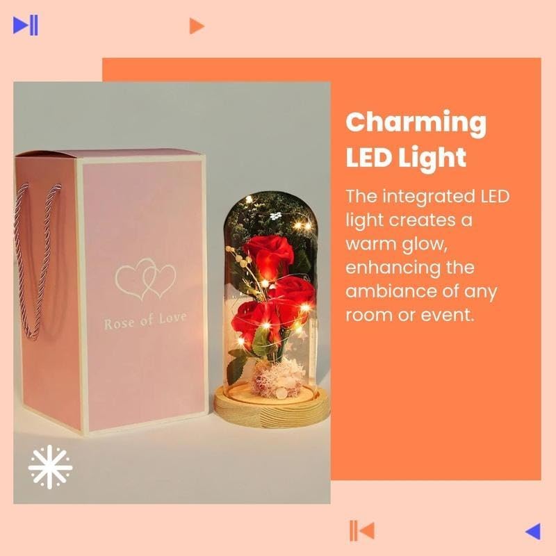 Realistic Led Artificial Rose Bouquet Home Decor Accent