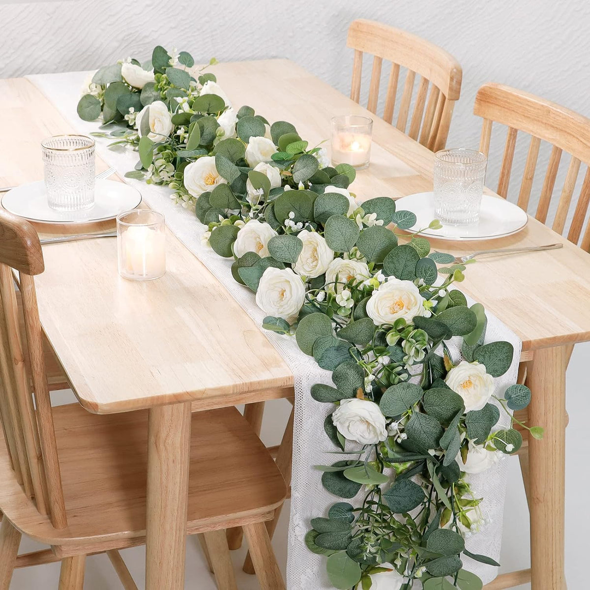Realistic Artificial Eucalyptus Garland Style Outdoor Decor Selection