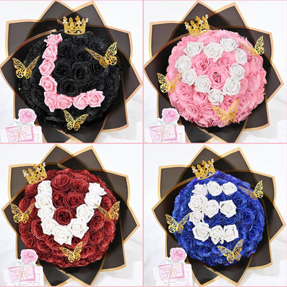 Natural Diy Glitter Rose Bouquet Home Decor Set