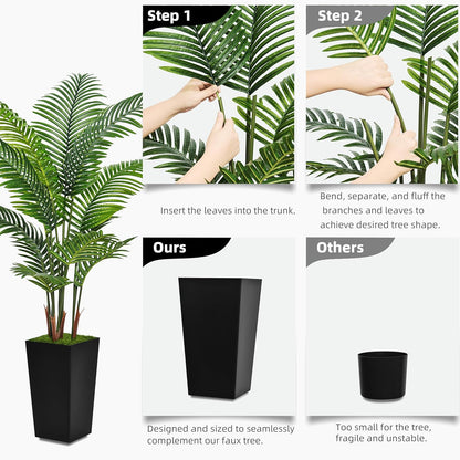Natural Artificial Palm White Planter Home Decor Statement
