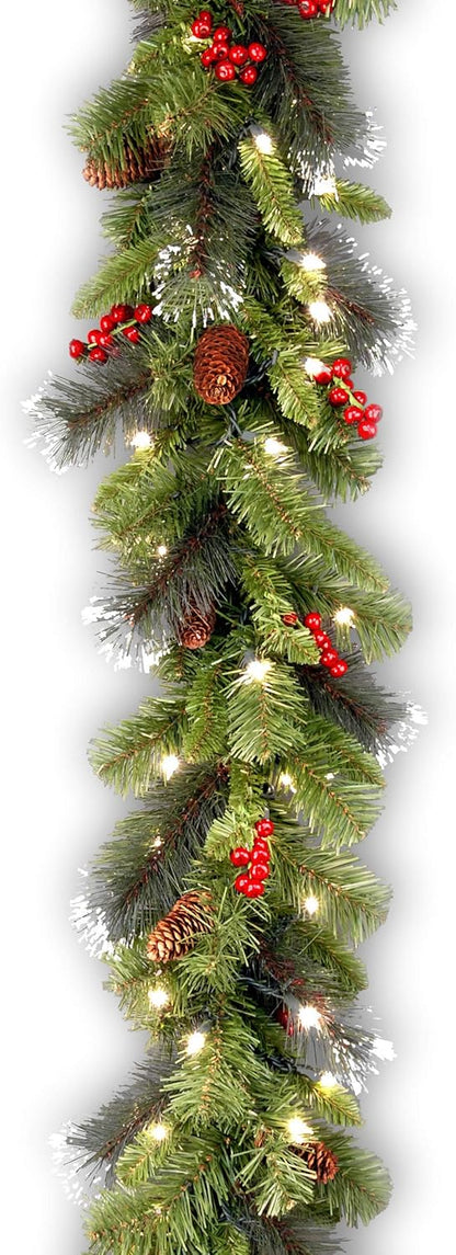 Lifelike Prelit Crestwood Spruce Garland Holiday Decor Statement