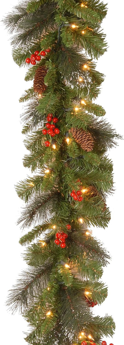 Lifelike Prelit Crestwood Spruce Garland Holiday Decor Statement