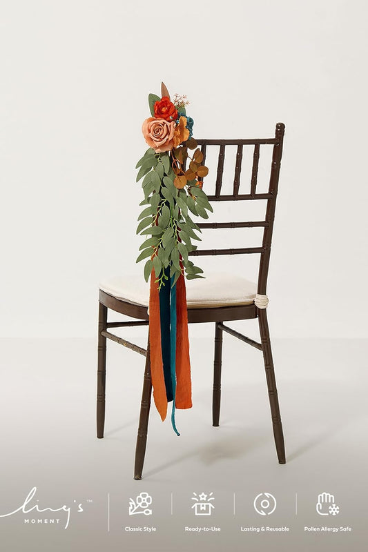 Sophisticated Burnt Orange Pew Chair Home Decor Series