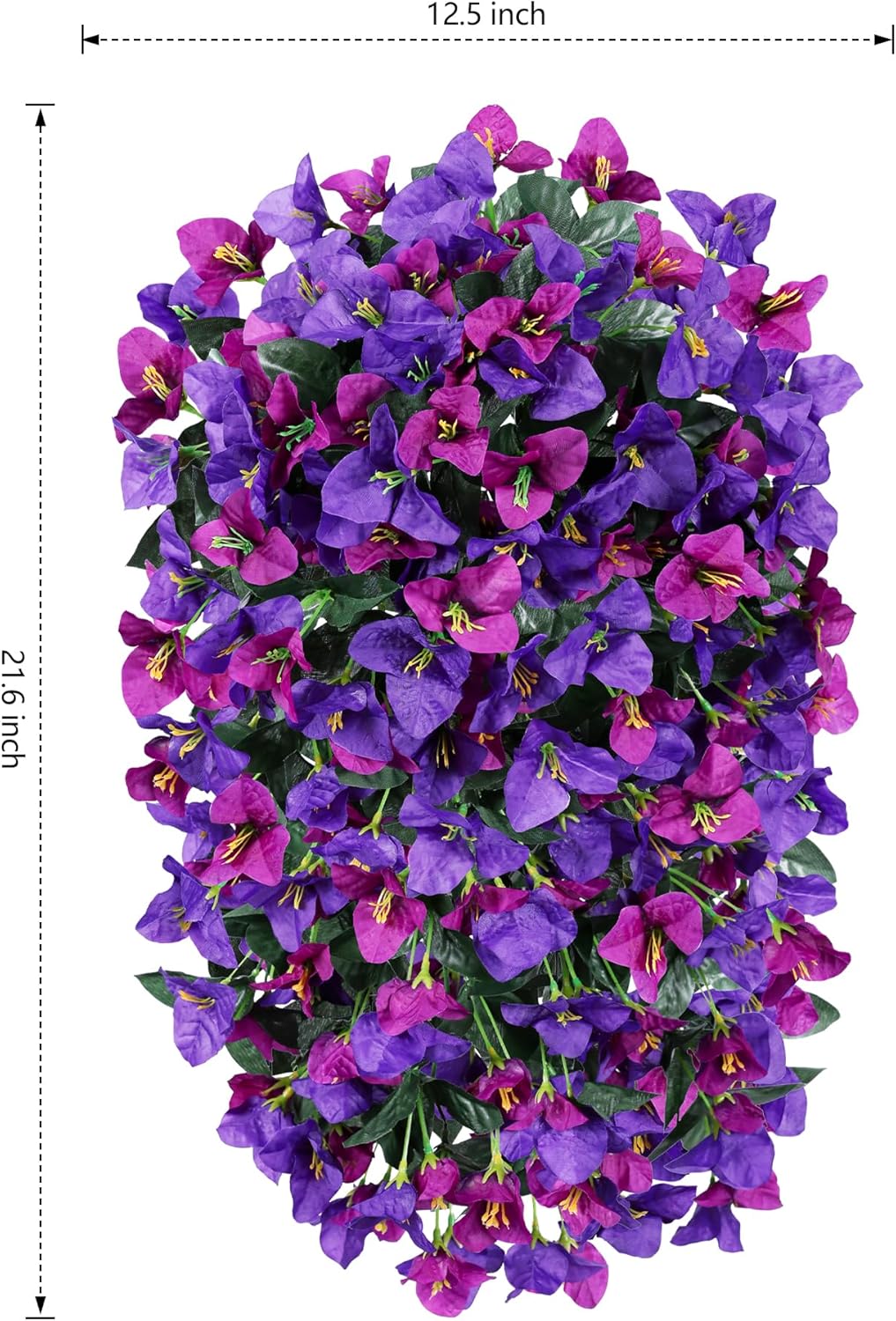 HyeFlora Bougainvillea Artificial Hanging Flowers Plants for Outdoors Decoration, 2 Pcs Fake Flowers Silk Bougainvillea Vines Realistic UV Resistant Faux Flowers for Outdoor Planters Porch Patio, Mix