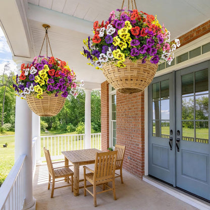 24 Pcs Artificial Fake Pansy Flowers for Outdoor, Faux Silk Plants Flowers UV Resistant Pansies Spring Flowers for Planter Front Door Porch Yard Patio Garden Window Box Home Decor (6 Color)