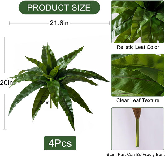Premium Artificial Bird Nest Fern Home Decor Set