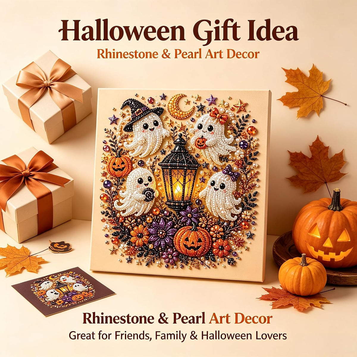 Halloween Diamond Painting Kits for Adults - Spooky Cute 3D DIY Fall Home Decor Wall Art