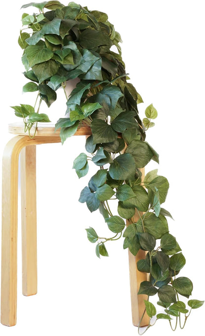 Retrograde 32" Realistic Fake Pothos Ivy Plant Silk Artificial Plant for Aesthetic Home Decor Indoor (Dark Green)