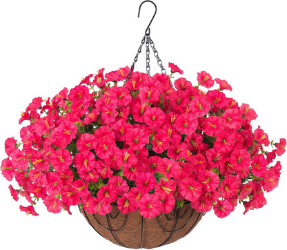 Vibrant Silk Morning Glory Basket Outdoor Decor Bundle