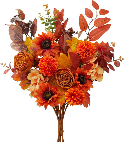 Anna's Whimsy 10 Pcs Artificial Flowers Bouquets, Artificial Silk Flowers Bouquets for Wedding, Home Table Decorations, Wedding Centerpieces Bouquet Flowers Arrangement Decorations