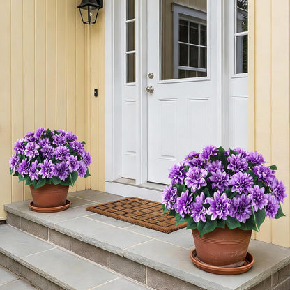 VIERENA 8 Bundles Artificial Dahlia Flowers for Outdoors Spring Summer Decor, No Fade Silk Flower Faux Dahlias Plant Arrangement for Home Garden Balcony Farmhouse（Purple）