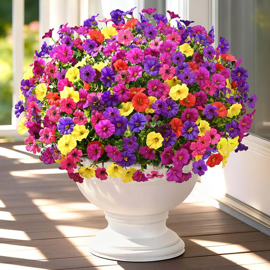 Yastouay Artificial Flowers for Outdoors, 14 Bundles UV Resistant Artificial Outdoor Flowers, Realistic Fake Outdoor Flowers Plant Faux Flowers for Outdoor Planters Front Porch Patio Window Box