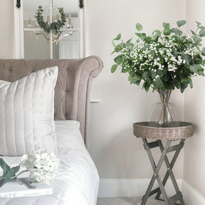 Beferr 5 Pcs Eucalyptus Stems & 6 Pcs Babys Breath Artificial Flowers Faux Greenery Bouquets for Wedding Table Centerpiece Home Decor