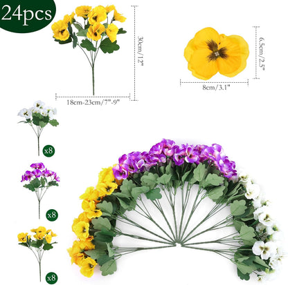 Festive Artificial Pansies Resistant Silk Outdoor Decor Statement