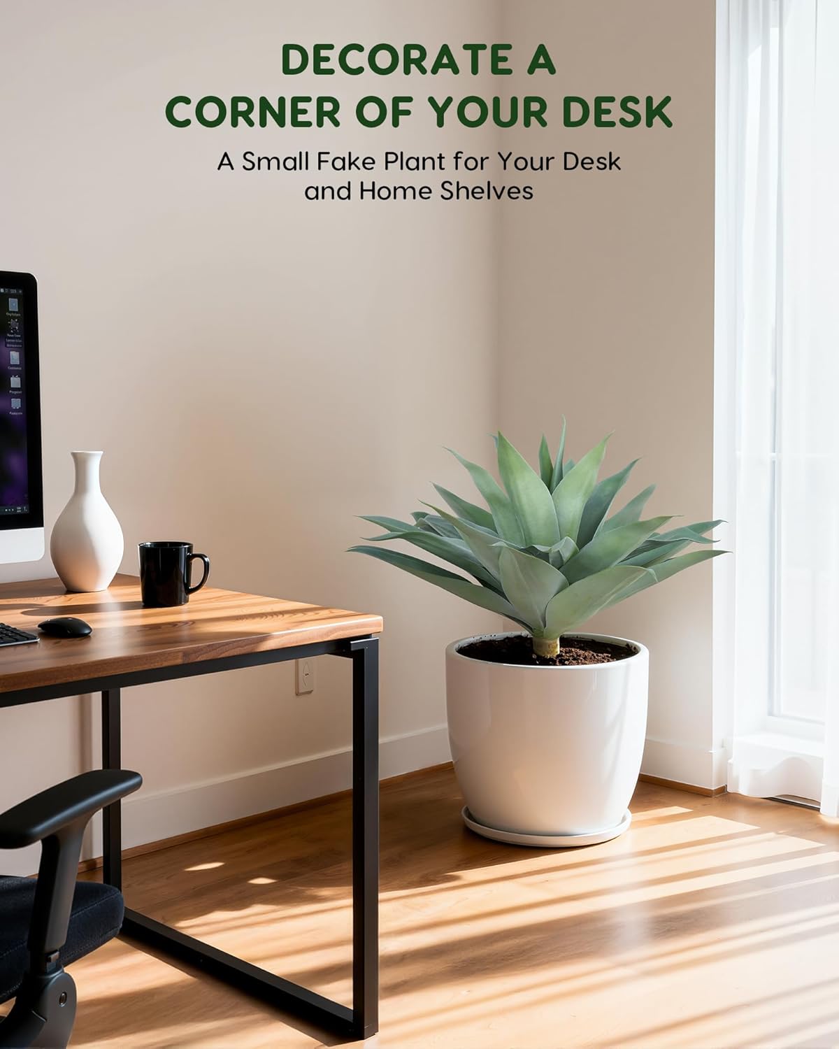 Botanical Artificial Blue Agave Plant Home Decor Arrangement