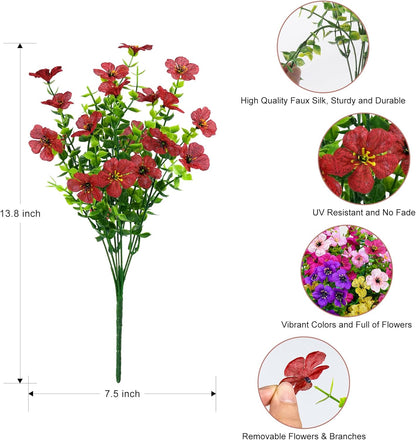 Artificial Faux Flowers Plants for Outdoors Outside Spring Summer Decoration, 12 Bundles Silk Daisy Realistic Fake Flowers Plant Greenery UV Resistant for Planters Porch Patio Garden Home (6 Multicolor)