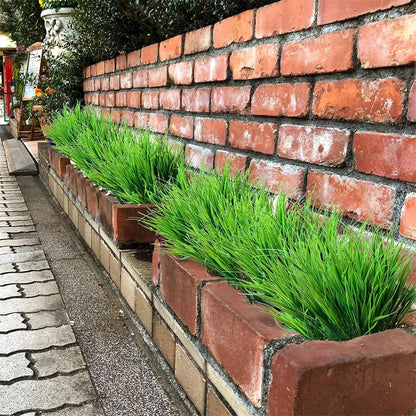 18PCS Outdoor Artificial Faux Plants Spring Summer Decorations, UV Resistant Bulk Realistic Fake Bushes Grass Eucalyptus Outside Plastic Greenery Shrubs for Front Porch Patio Window Box