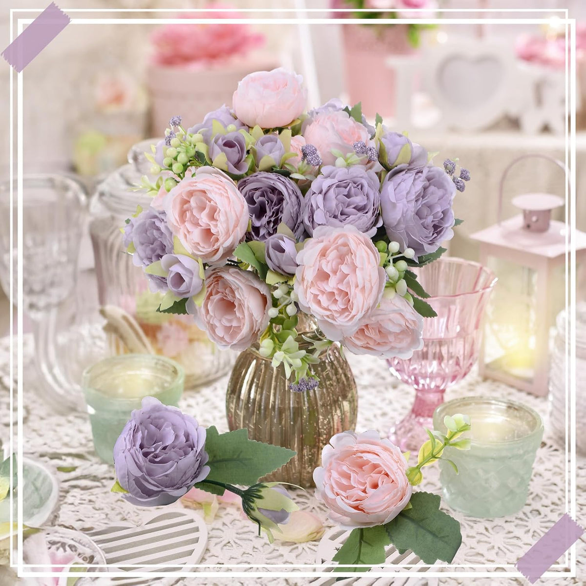 Timeless Bundles Yuxung Artificial Peonies Home Decor Set