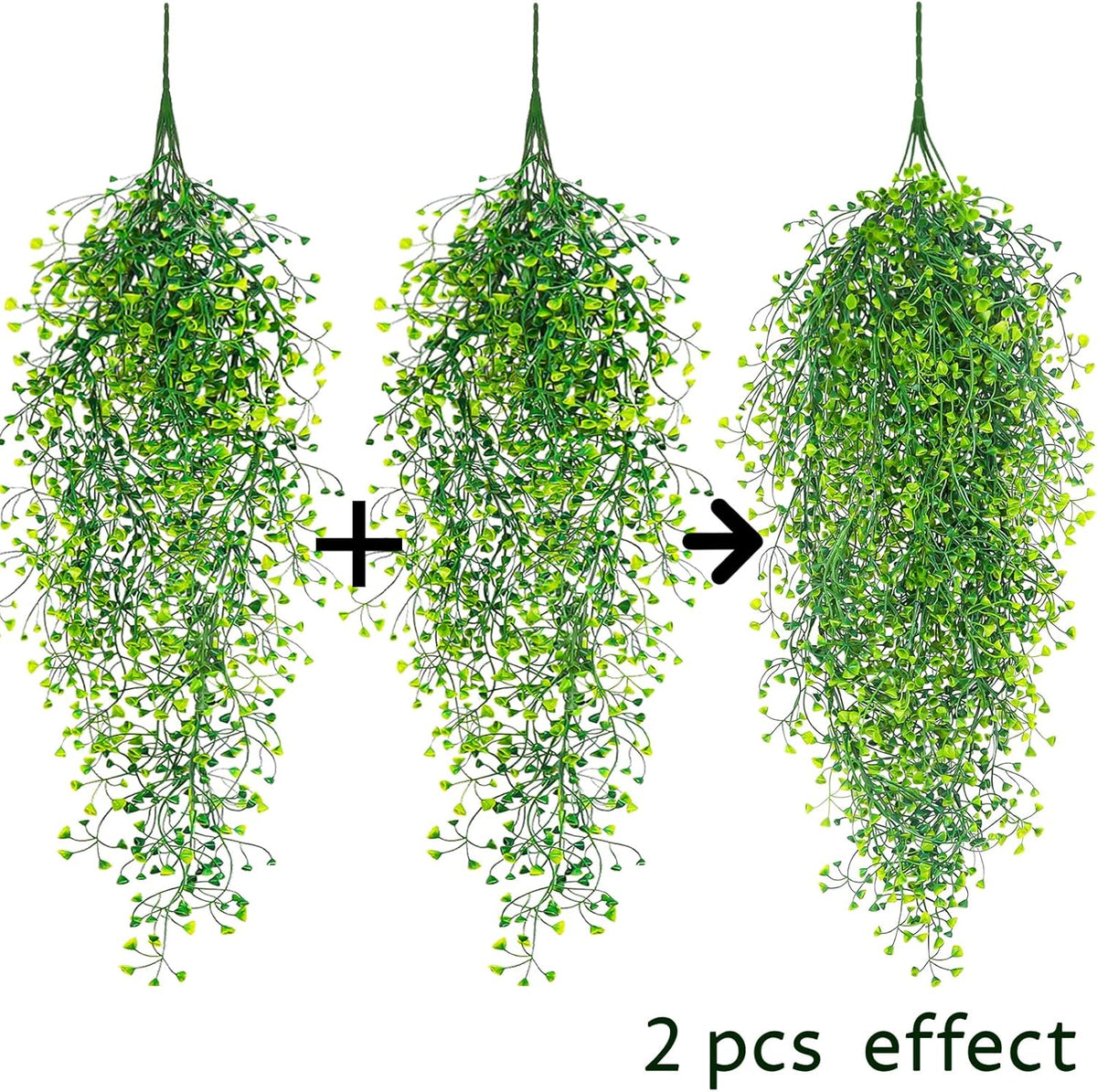 Fake Hanging Plants, 3 Pcs Faux Hanging Plants, Artificial Plants Ferns Ivy Vine for Wall House Indoor Outdoor Room Home Decor