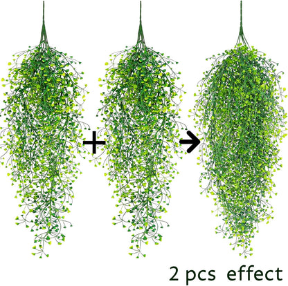 Fake Hanging Plants, 3 Pcs Faux Hanging Plants, Artificial Plants Ferns Ivy Vine for Wall House Indoor Outdoor Room Home Decor