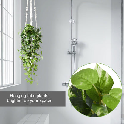 CADNLY Realistic Artificial Plants Indoor in Pot – Green Faux Hanging Plants Artificial Decor Fake Pothos Potted Home Decor Shelves Tabletop Office 1 Pack