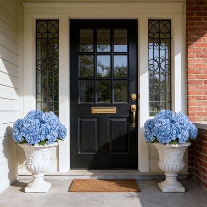 INXUGAO Artificial Flowers Fake Outdoor Hydrangea Bouquets with Long Stems, 3Pcs 18" Faux Light Blue Hydrangeas with Latex Real Touch for Outdoors, Wedding, Baby Shower and Party Decor