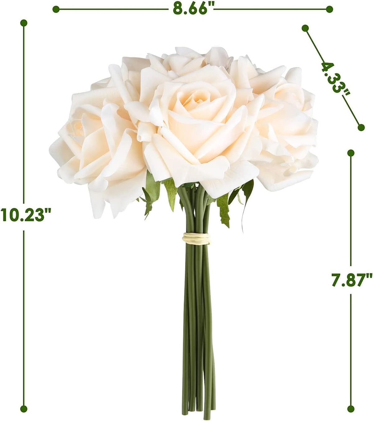Eyamumo 7 Pcs Artificial Roses Flowers, Faux Silk Rose Artificial Flower, Real Touch Fake Flowers Decoration DIY for Wedding Party Home Office Decoration Dining Table Centerpiece