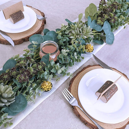 8.3' Long Faux Eucalyptus Greenery Garland - Silver Dollar Eucalyptus for Wedding Arch, Swag, Backdrop, Doorways, Mantel, Table Runner - Indoor/Outdoor