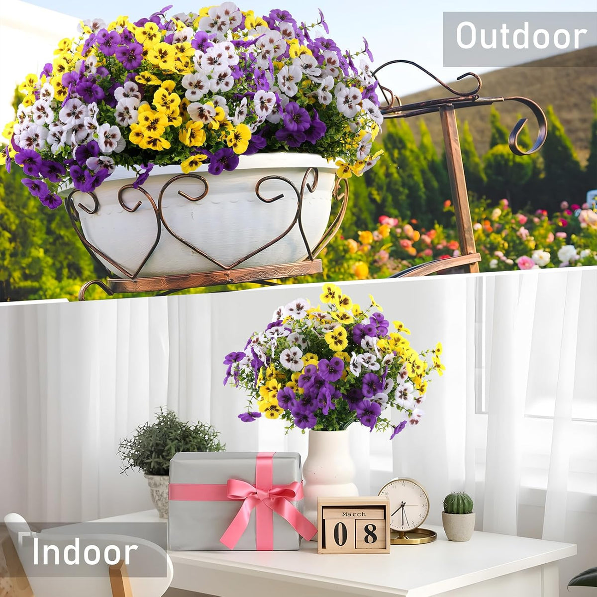 Sophisticated Artificial Pansy Kitchen Style Home Decor Kit