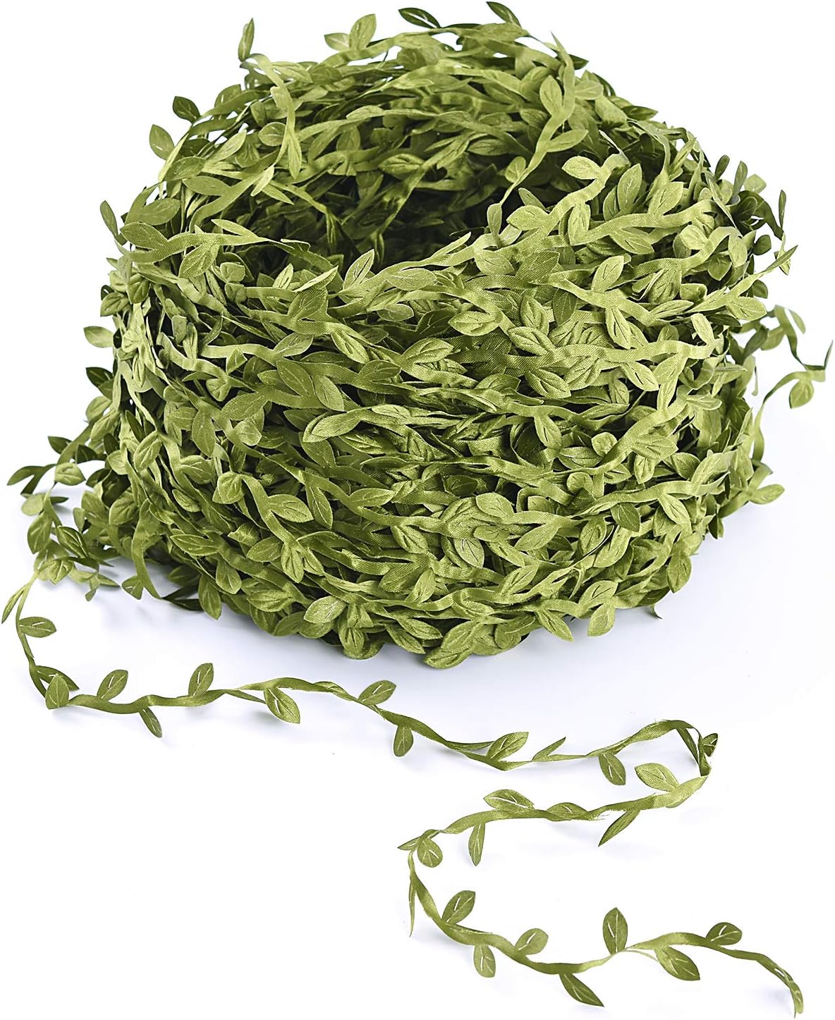 Lvydec Artificial Vine Greenery Garland, 265 Feet Green Leaves Ribbon Fake Ivy Leaf Garland for DIY Wedding Party Craft Wall Decoration
