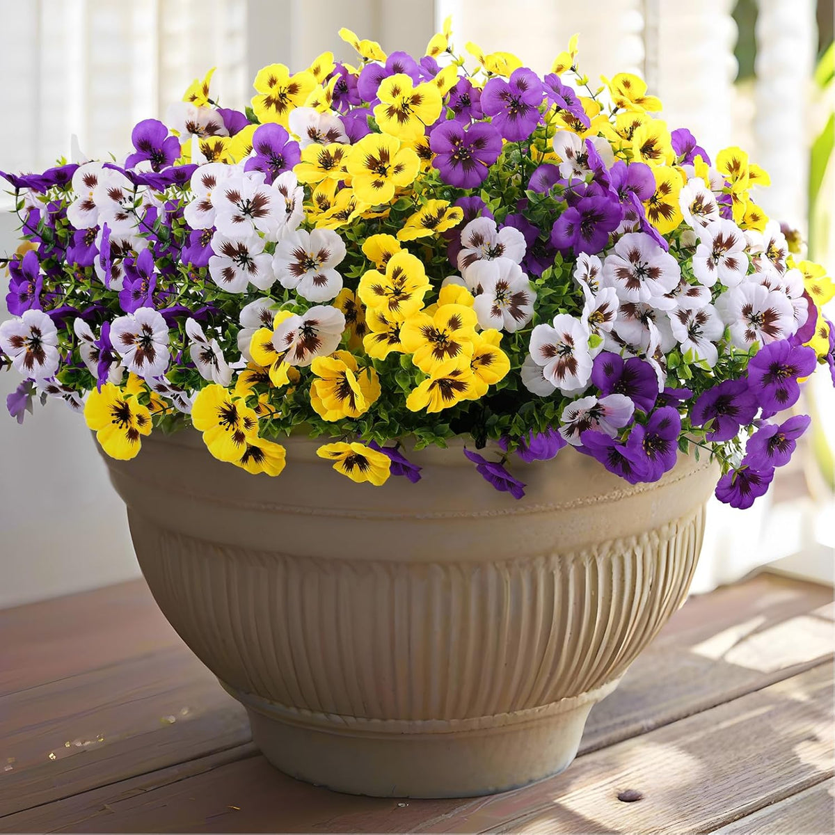 Rustic Artificial Pansy Kitchen Style Home Decor Display