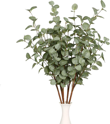 Eucalyptus Stems Greenery Stems Eucalyptus Leaf Spray in Green Silk Plastic Plants Floral Artificial Plants for Home Party Wedding Decoration