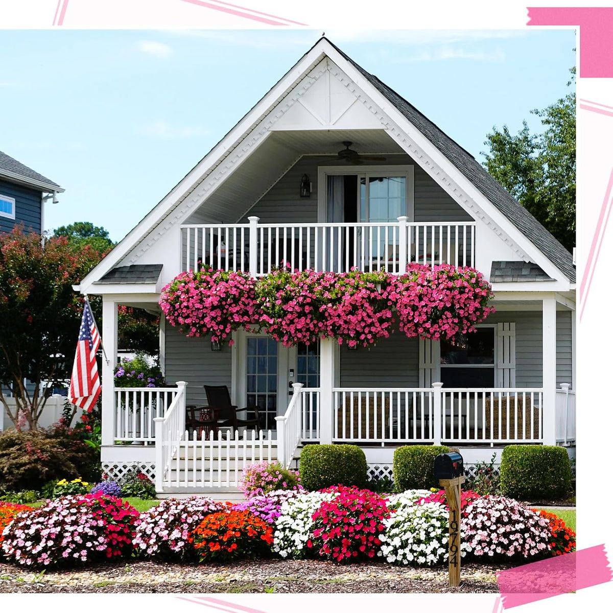 Wavwavw 6 Pcs Artificial Impatiens Bouquet Flowers for Outdoors 15 Inch Silk Flowers Greenery Artificial Impatiens for Outdoor Patio Lawn Garden Balcony Pot Hanging Basket Porch Decoration(Rose Red)