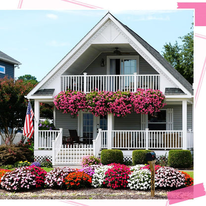 Wavwavw 6 Pcs Artificial Impatiens Bouquet Flowers for Outdoors 15 Inch Silk Flowers Greenery Artificial Impatiens for Outdoor Patio Lawn Garden Balcony Pot Hanging Basket Porch Decoration(Rose Red)