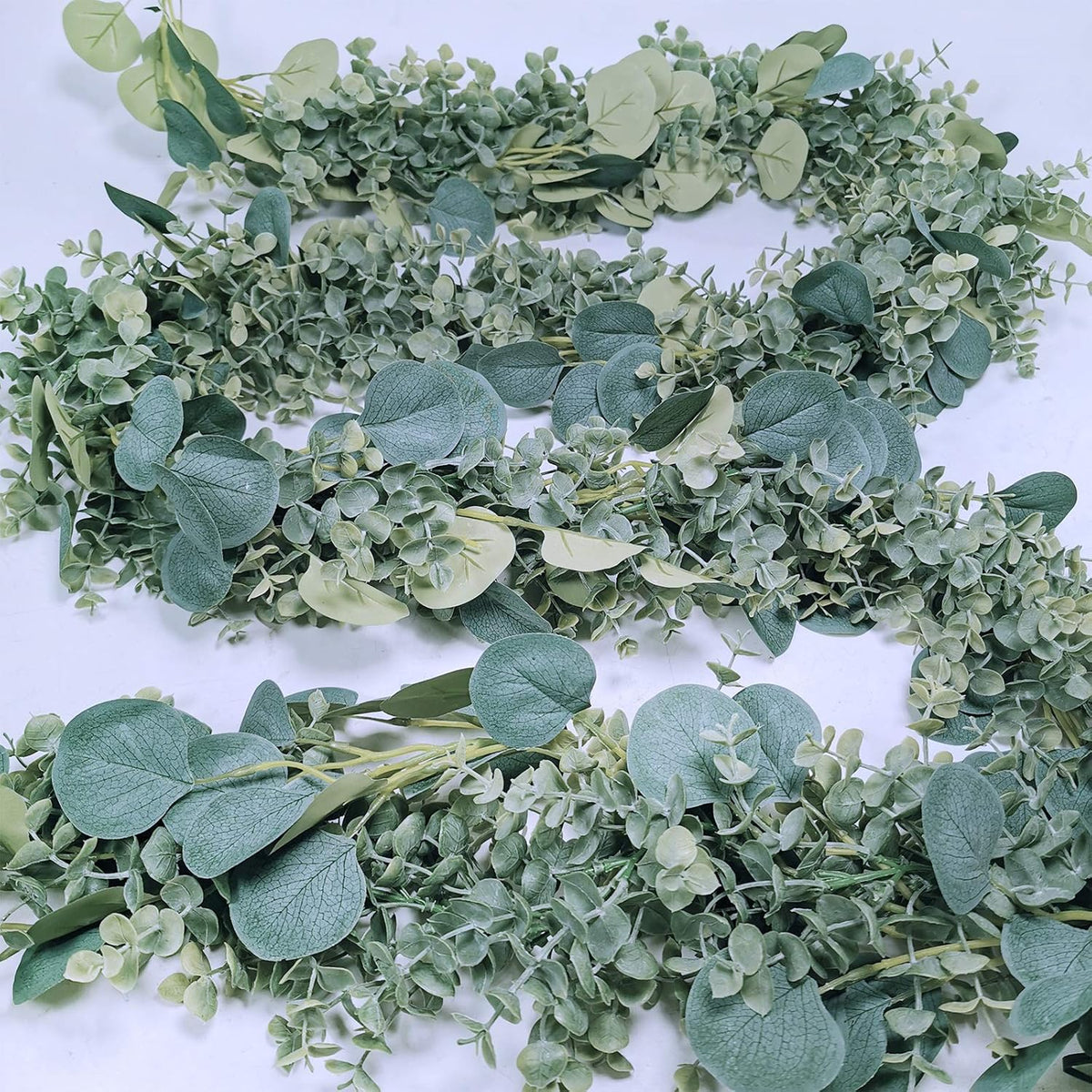 8.3' Long Faux Eucalyptus Greenery Garland - Silver Dollar Eucalyptus for Wedding Arch, Swag, Backdrop, Doorways, Mantel, Table Runner - Indoor/Outdoor