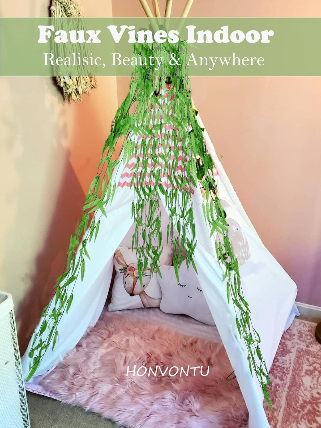 200 Strands 1200FT Fake Ivy Leaves Artificial Ivy Greenery Garland Faux Willow Vines Silk Hanging Plants Home Aesthetic Jungle Party Vines for Bedroom Wedding Patio Garden Wall Room
