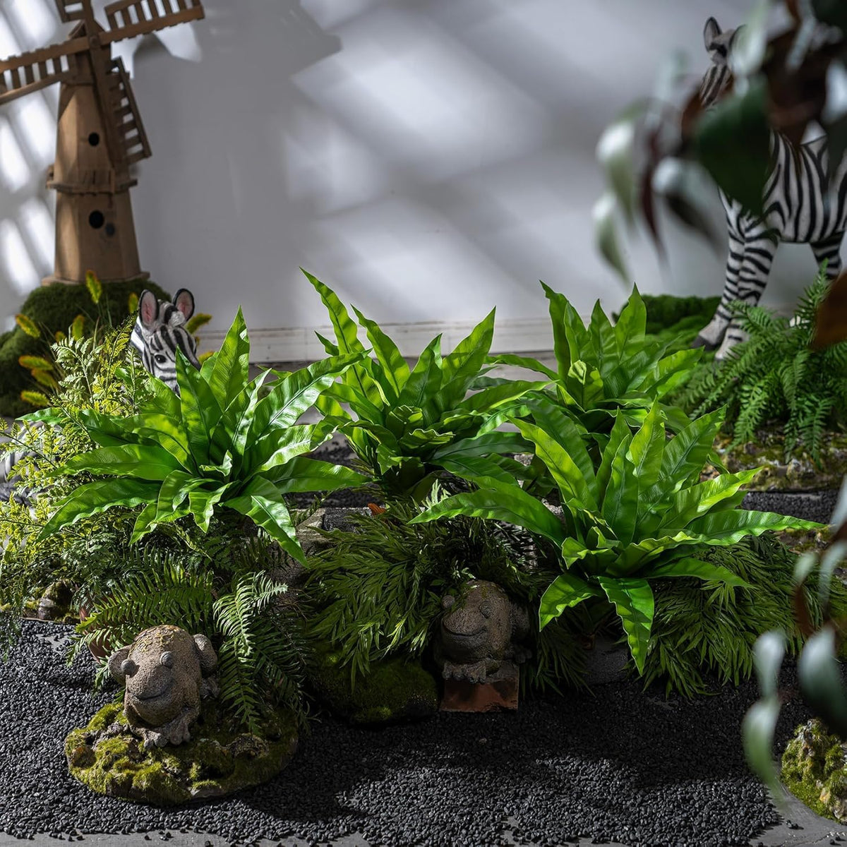 Elegant Artificial Bird Nest Fern Home Decor Arrangement