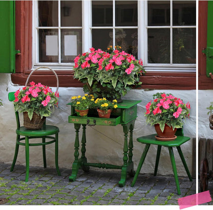 Wavwavw 6 Pcs Artificial Impatiens Bouquet Flowers for Outdoors 15 Inch Silk Flowers Greenery Artificial Impatiens for Outdoor Patio Lawn Garden Balcony Pot Hanging Basket Porch Decoration(Rose Red)